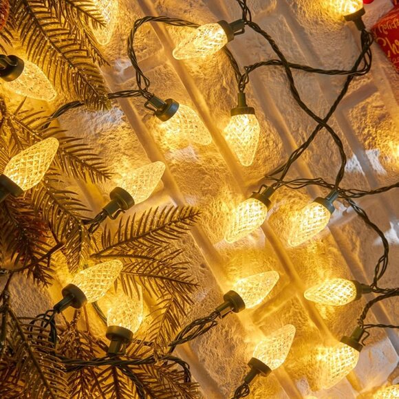 Set of 2 C9 LED Christmas Lights Outdoor, 81 Feet 100 LED String Lights with Tim - Picture 8 of 10